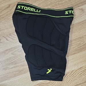 XL Goalkeeper Storelli Kids Black Padded Sports Shorts